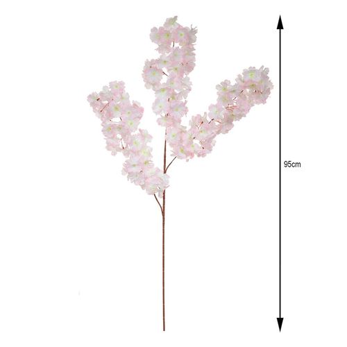 Haste Flor Cerejeira Flor Arte Rosa Creme 95cm