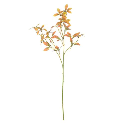 Complemento Galho Flor Arte Folha Real Toque Lranja Outono 80cm