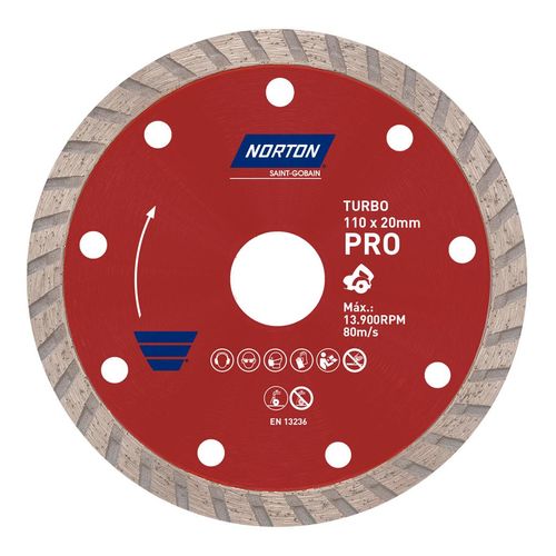 Disco de Corte Diamantado Norton Turbo Pro 110mm