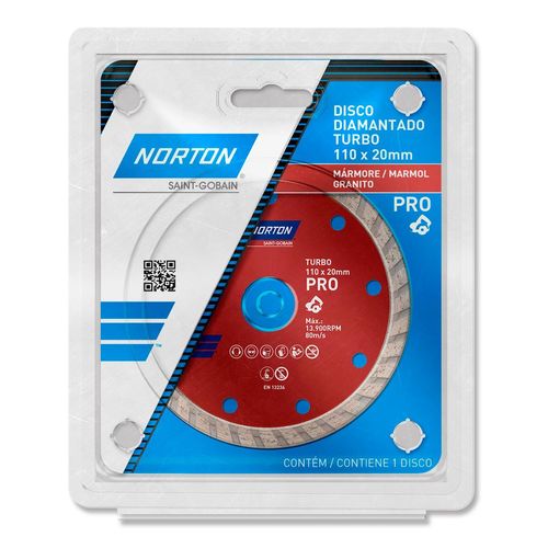 Disco de Corte Diamantado Norton Turbo Pro 110mm