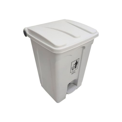 Lixeira com Tampa NDI Quadrada Branca 45L