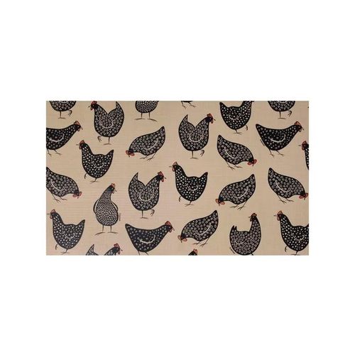 Passadeira Flex Kapazi Galinhas Pretas 60x1,66cm