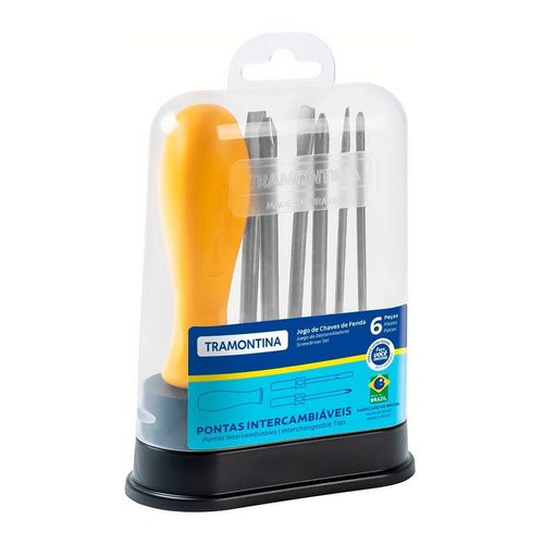 Jogo de Chave de Fenda/Philips com Pontas Intercambiáveis 6 Peças Tramontina