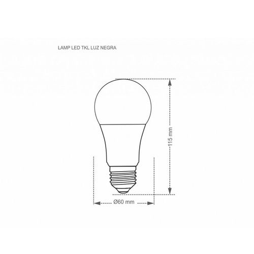 Lâmpada Led Taschibra 7w Luz Negra E27