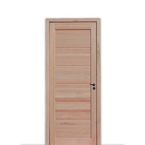 Kit Porta Eucalipto Reck Clear Batente Regulável 2cm Acompanha Dobradiças e Fechadura Dir/Esq 85x214x14