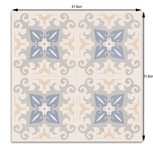 Porcelanato "A" Decore Habitare Blue Acetinado Retificado 61,8x61,8