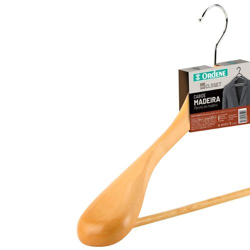Cabide Ordene Madeira com Ombreira 44,5cm