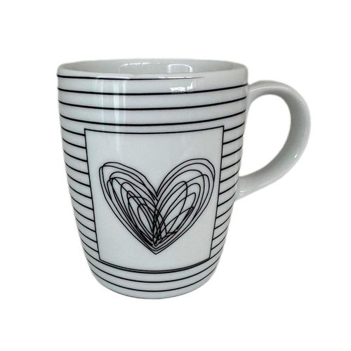 Caneca de Porcelana NDI Coração Listra Noah 230ml