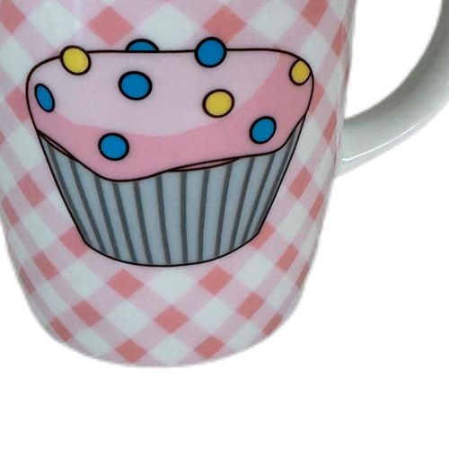 Caneca de Porcelana NDI Cupcake Xadrez Noah 230ml