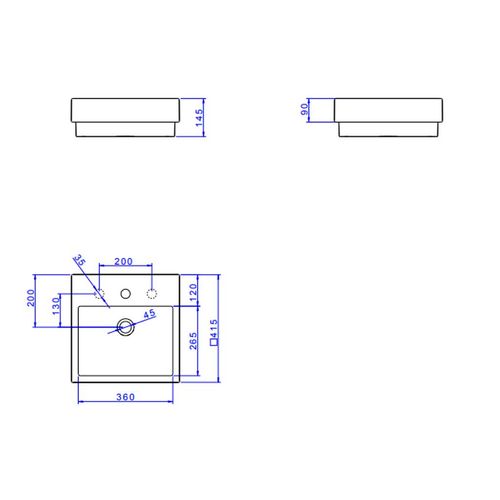 Cuba Sobrepor Deca Quadrada com Mesa 41,5cm