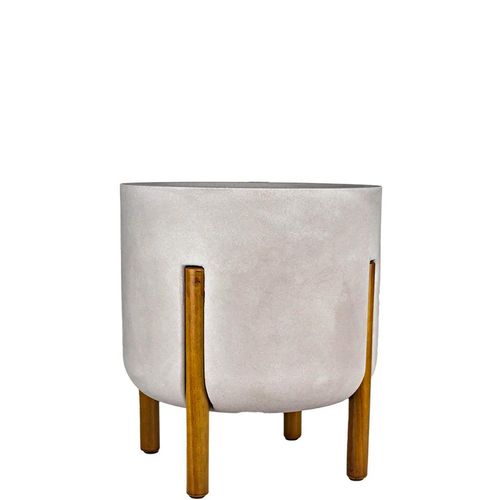 Vaso Cilíndrico Japi 33cm Decore Cimento Queimado