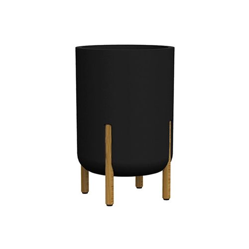 Vaso Cilíndrico Japi 34cm Decore Chumbo