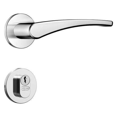 Fechadura Stam Acabamento Inox Externa Classic 3500 Roseta Redonda 40mm