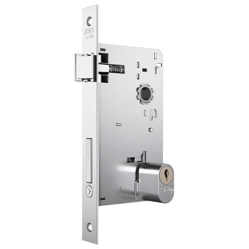 Fechadura Stam Acabamento Inox Externa Classic 3500 Roseta Redonda 40mm