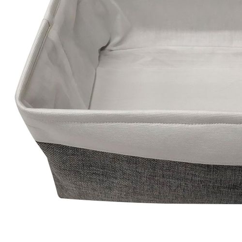 Cesto Organizador Poliéster Quadrado 40x30,5x20cm Branco ST72932 Ndi