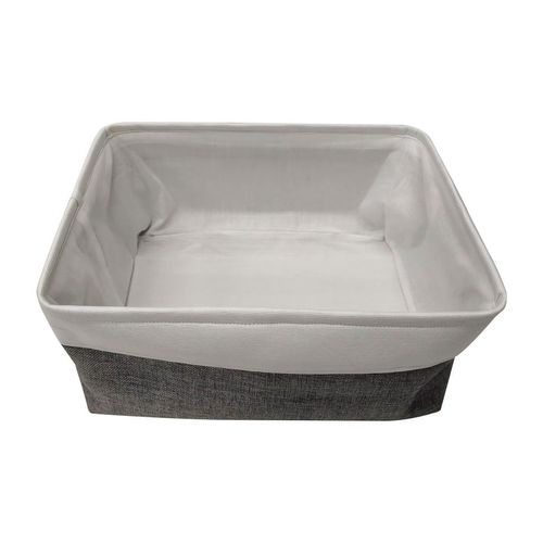 Cesto Organizador Poliéster Quadrado 40x30,5x20cm Branco ST72932 Ndi