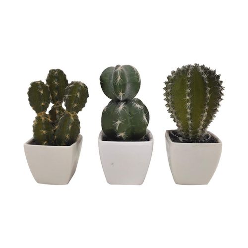 Planta Artificial NDI Cacto Com Vaso Verde 11,5cm