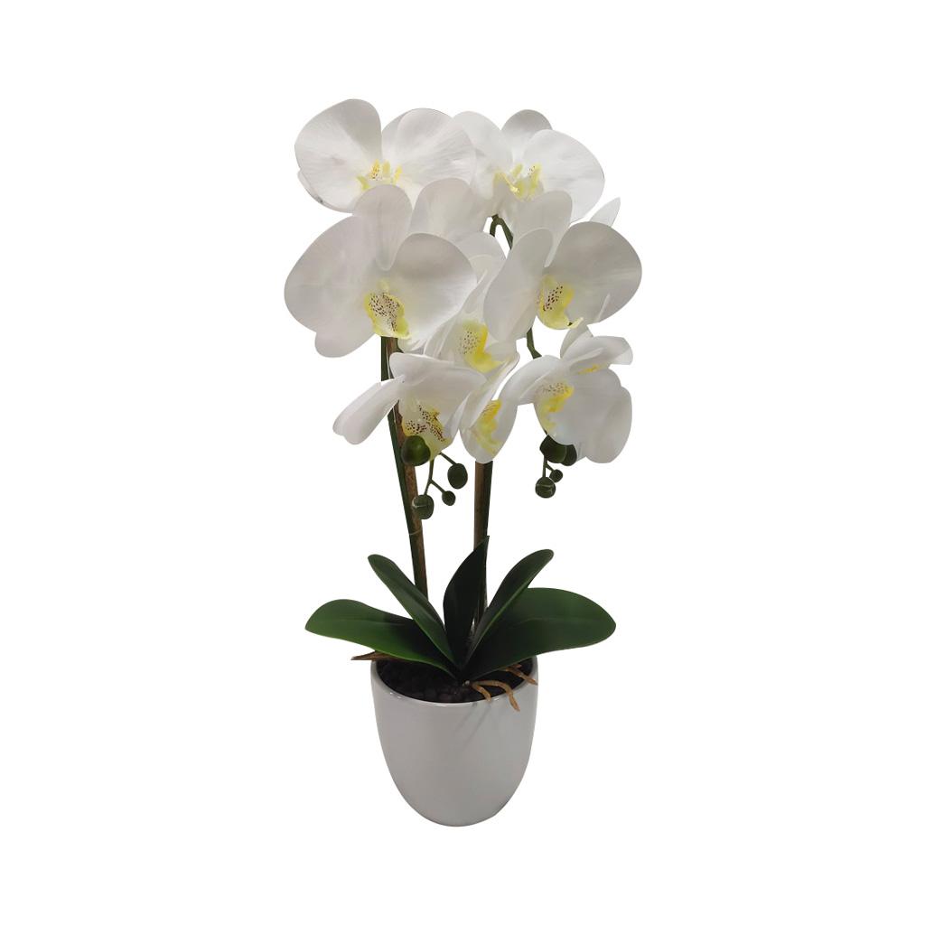 Planta Artificial 53cm Com Vaso Branco e Rosa ST72949 NDI