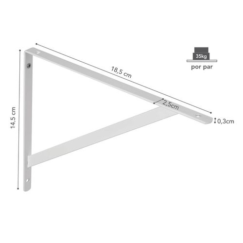 Mão Francesa 20cm Branco P/Prateleira 08147.001 PRAT-K