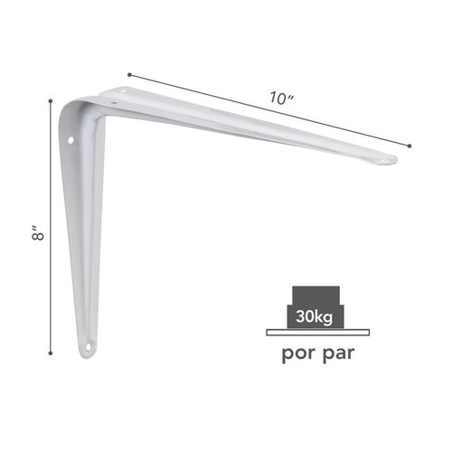 Cantoneira Para Prateleira Branco 8 x 10" 08174.003 PRAT-K