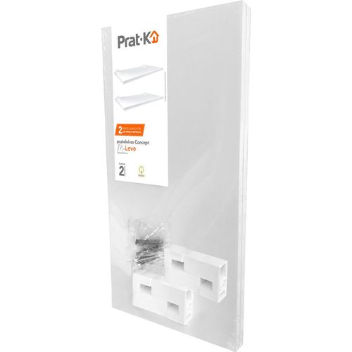 Kit Prateleira 2 Peças 1,2x20x60cm Suporte Branco Me Leve 10260.020 PRAT-K