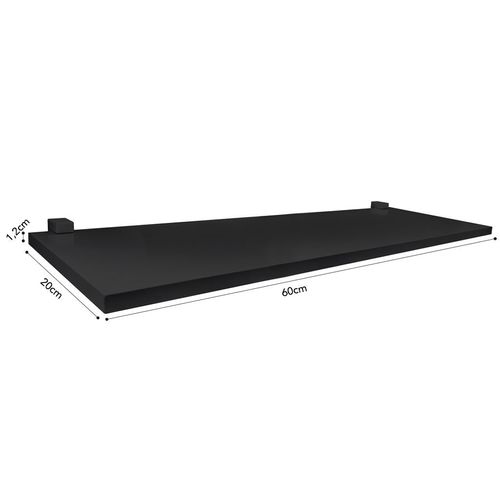 Kit Prateleira 2 Peças 1,2x20x60cm Suporte Preto Me Leve 10262.020 PRAT-K