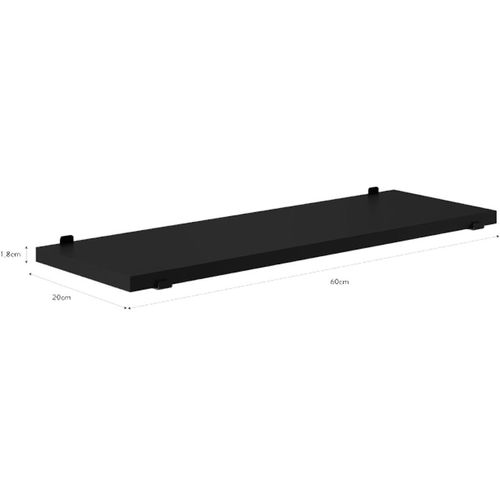 Prateleira 20x60cm com Suporte cor Preto Viena 10502.020 PRAT-K