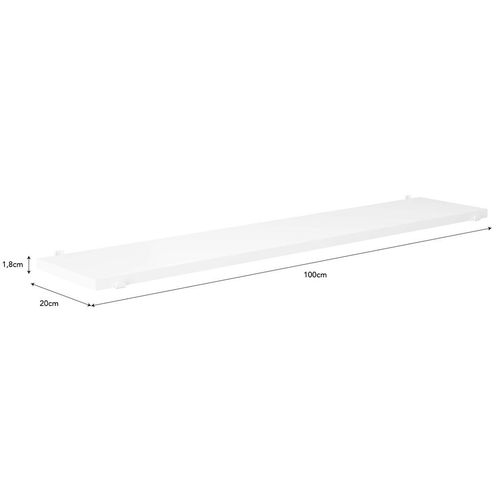 Prateleira 20x100cm com Suporte cor Branco Viena 10503.040 PRAT-K