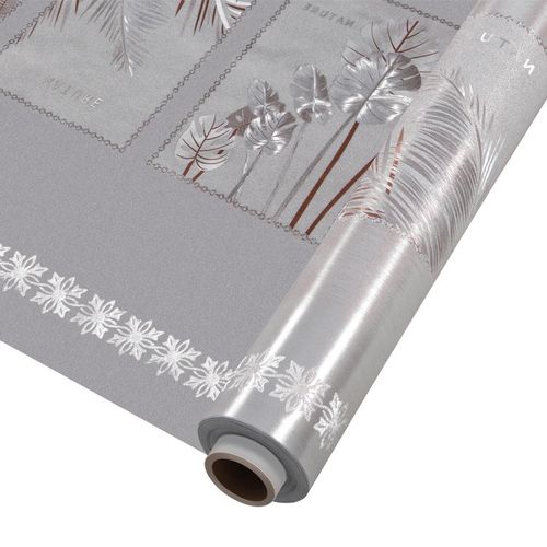 Toalha de Mesa Kapazi Premium Metalizada Quadrados Ornamentais 1,37 Metros