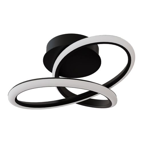 Plafon Led Hevvy Horizon Maze Small Preto Luz Amarela/Neutra/Brc 20w