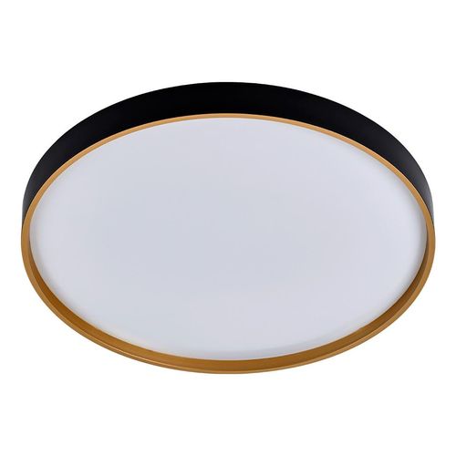 Plafon Led Hevvy 24w Toronto Redondo Preto com Dourado Luz Amarela/Neutra/Branca