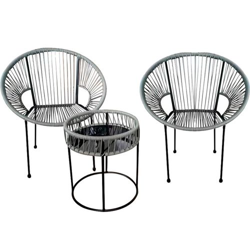 Conjunto de Mesa com 2 Cadeiras NDI Cinza