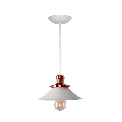 Pendente Alumínio Neo Iluminação Melbourne Branco e Rosê 1xE27 120W