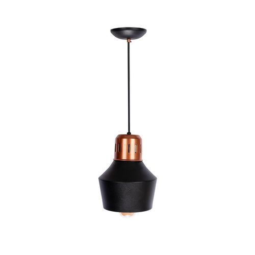 Pendente Alumínio Neo Iluminação Home Preto e Cobre 1xE27 120 W