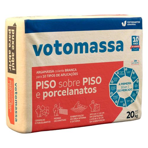 Argamassa Votomassa Piso sobre Piso Interno Branca 20kg