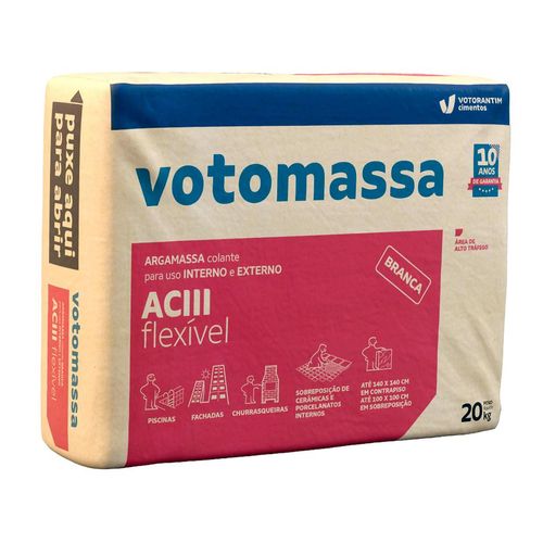Argamassa AC3 Votomassa Interno Externo Branca 20kg