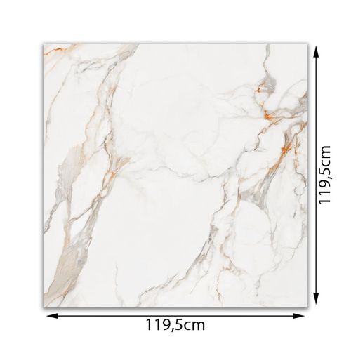 Porcelanato "A" Incepa Calacatta Oro Lamina Polido Retificado 119,5x119,5