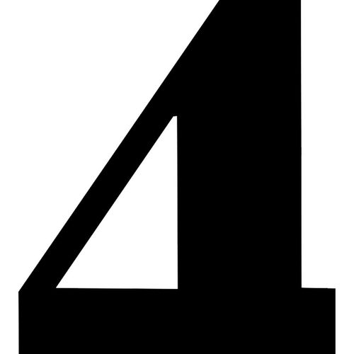 Número Acrílico Kami 14,5cm N.4 Preto