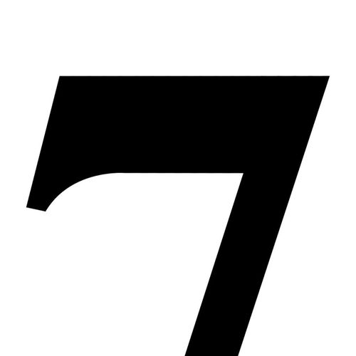 Número Acrílico Kami 14,5cm N.7 Preto