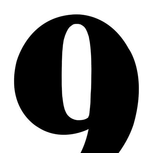 Número Acrílico Kami 14,5cm N.9 Preto