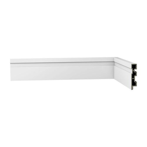 Rodapé 1,5x7x240cm Frisado Laca Branco R9 0109.0151 Ecovale