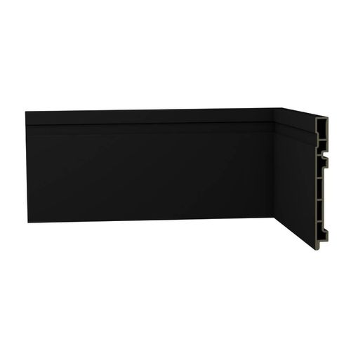 Rodapé 1,8x15x240cm Frisado Laca Preto R7 0107.0201 Ecovale