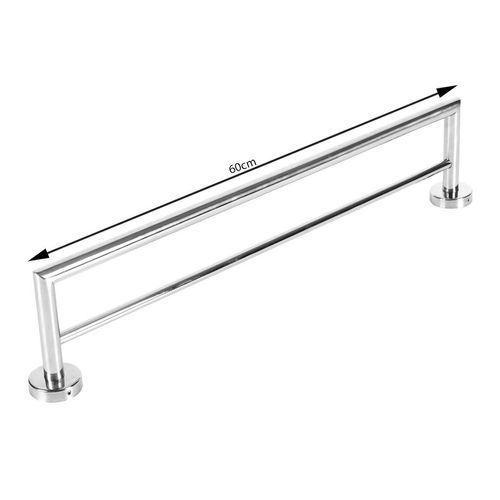 Porta Toalha Aqqua Duplo Six Cromado 60cm