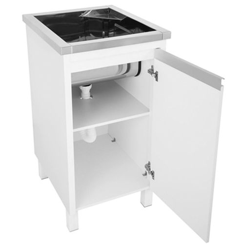 Kit Lavanderia Aço Inox Docol Alto Brilho com Valvula 23 Litros 44x51,5x85cm