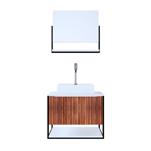 Kit 3 Peças 54cm Siao Branco com Ripado (Arm/Cuba/Esp) 32097 Gabinetto