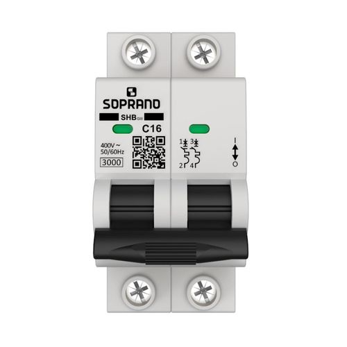 Disjuntor 16A Bipolar Soprano 3KA Curva C