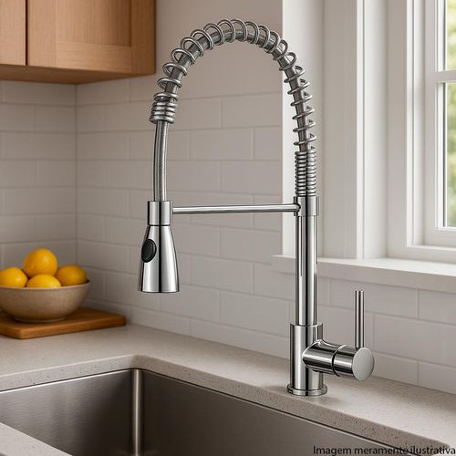 Misturador Monocomando Aqqua Cozinha Loft Cromado