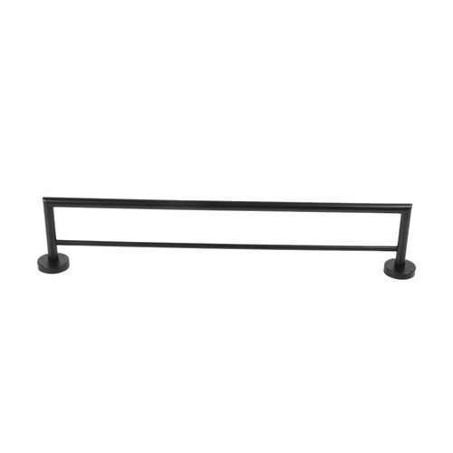 Porta Toalha Aqqua Duplo Six Preto 60cm