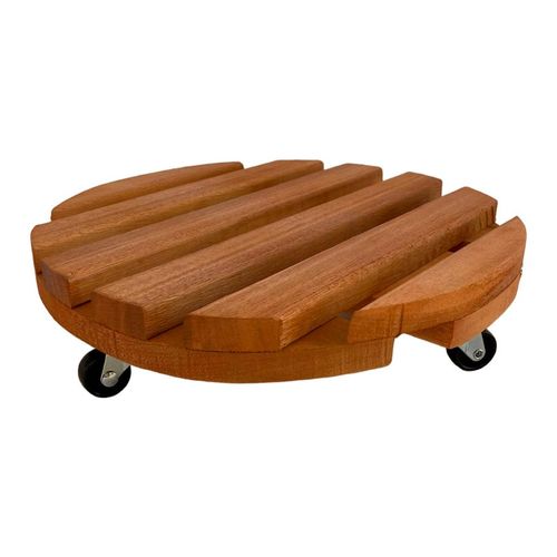 Suporte para Vaso Redondo 34cm Eucalipto Stain Jatobá S9121 Massol