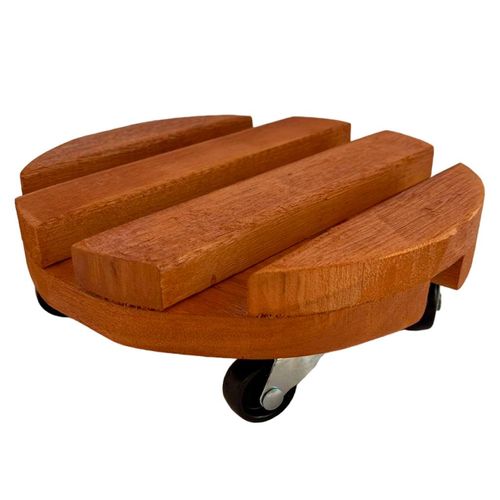 Suporte para Vaso Redondo 22cm Eucalipto Stain Jatobá S9190 Massol